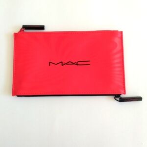 Clearance! LN! MAC Bright Red Cosmetic Bag Double Sided Pocket Zip